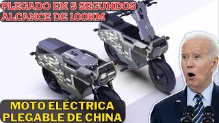 La Moto Plegable China Sorprende a Ingenieros Americanos Plegado en 5s Paseable 100KM de Alcance [upl. by Elbert]