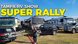 CAMPING AT THE 2022 TAMPA RV SHOW  Super Rally Campground and Perks [upl. by Leipzig]