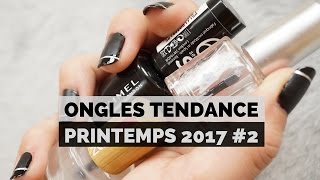 Comment poser un nailart ongles noir et tendance [upl. by Marti554]