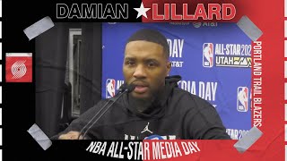 Damian Lillard feels that hes the greatest Trail Blazer of alltime  2023 NBA AllStar Media Day [upl. by Iverson861]