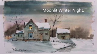 Paint a Moonlit Winter Night in Watercolor Easy to follow and learn With Peter Sheeler [upl. by Harlen143]