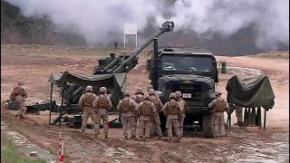 Marines Fire 120mm Mortar amp M777 Howitzer [upl. by Senaj]