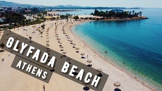 Glyfada Beach by drone  ATHENS  Plaża Glyfada  GREECE 🇬🇷 [upl. by Notgnilliw]