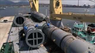 SAL Shipping MV Lone Loading of Reactors of 1719 t each  SALs Heaviest Load Ever [upl. by Nalra]