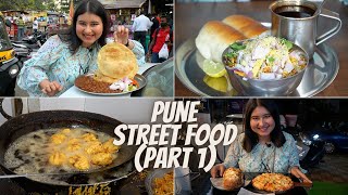 Pune Street Food  Misal Pav Chole Bhature Kebabs amp More [upl. by Hpeseoj]