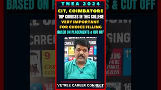 TNEA 2024  Coimbatore Institute of Technology CIT  Top Rated Courses in this College [upl. by Ttirb883]