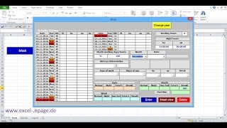 4Create time tracking application in Excel itself Create sheet calendar and field of activity [upl. by Erolyat]