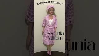 DIY Vestido Fácil Com Flores Parte 1 Para Barbie Crochê Passo a Passo Com Pecunia Milliom [upl. by Anai]