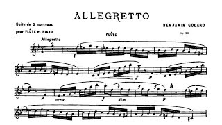 Benjamin Godard  Allegretto ♩ 86 Moderate Flute amp Piano midi with metronome [upl. by Nomra300]