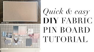 DIY Bulletin Fabric Cork Board Howto Tutorial [upl. by Milena]