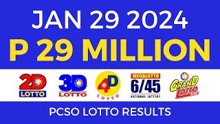 Lotto Result January 29 2024 9pm PCSO [upl. by Rabka]