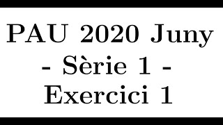 Selectivitat Matemàtiques CCSS Juny 2020 Sèrie 1  Exercici 1 [upl. by Ahseekal]