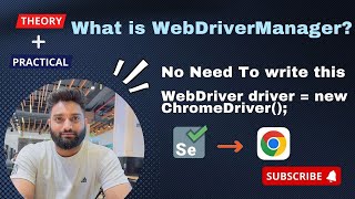 WebDriverManager  No Need to write this WebDriver driver  new ChromeDriver  selenium java [upl. by Atteugram]