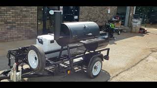 Start a Bbq Business Backyard Pitmaster smoker grill side storage fish fryer burner Trailer for sale [upl. by Rai802]