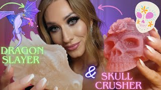 ASMR 🍭 GIANT Halloween Edible Crystals 🍬👻⛈️ Mukbang eating sounds tapping mouth sounds [upl. by Wolcott]