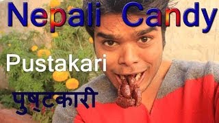 Nepali Candy  Pustakari You Must Eat in Kathmandu Nepal [upl. by Alyose]