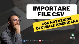 Excel importare CSV con numeri in formato decimale americano punto al posto della virgola [upl. by Syla]