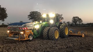 JOHN DEERE 8400R X2 jumelé intégrale avec combiné Alpego 8m [upl. by Oam431]