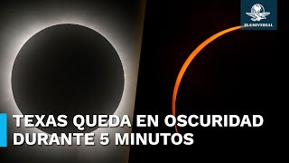 Eclipse solar 2024 oscureció totalmente Texas en EU [upl. by Suivart529]