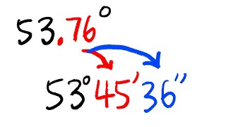 Convert decimal degrees to degrees minutes and seconds dms [upl. by Ynttirb802]