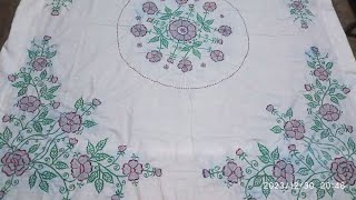 new embroidery bedsheet designchadar ke fool kadhai design [upl. by Notgnilra]