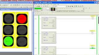 semaforo plc electronica automatizacion rsview rslogix 500 slc 500avi [upl. by Alica]