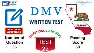 California DMV Written Test 22 [upl. by Noizneb]