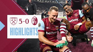 West Ham 50 SC Freiburg  Hammers Cruise Into QuarterFinals  UEFA Europa League Highlights [upl. by Dare]