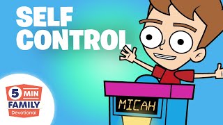 Learning Self Control Fruit of the Spirit  5 Minute Family Devotional  Minno Kids Bible Stories [upl. by Blane]