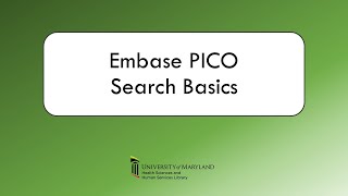 Embase PICO Search Basics [upl. by Electra570]