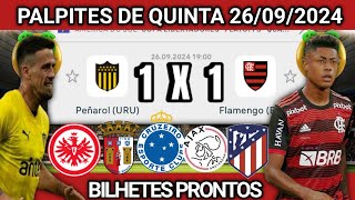 PALPITES DE FUTEBOL PARA HOJE 26092024 QUINTAFEIRA  BILHETES PRONTOS  Palpites da hora [upl. by Navy]