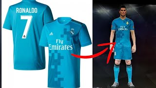 Cómo hacer la camiseta del Real Madrid en PES quotfacil y rapidoquot [upl. by Peppi939]