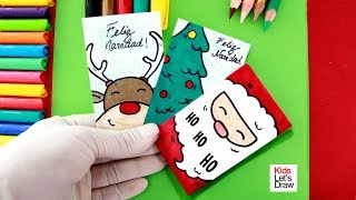 Cómo hacer TARJETAS NAVIDEÑAS dibujando y pintando DIY  How to Make a Christmas Gift Cards [upl. by Alleuqahs]