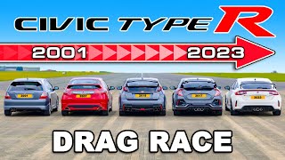 Honda Civic Type R Generations DRAG RACE [upl. by Htebezile277]