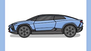 How to draw a LAMBORGHINI LANZADOR  drawing lambo lanzador 2023 car [upl. by Isdnil]