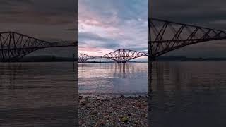 Forth Rail Bridge at sunset travel edinburgh scotland engineering [upl. by Nevyar]