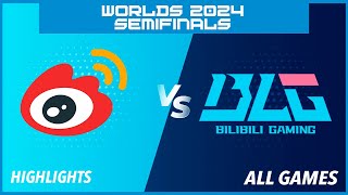 WBG vs BLG Highlights ALL GAMES  Worlds 2024 Semifinals  Weibo Gaming vs Bilibili Gaming [upl. by Einnej]