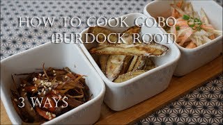 How to cook Gobo Burdock Root 3 waysー ごぼうの料理3種 [upl. by Merfe]