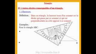 5eme cours de maths et exos sur les hauteurs dans un triangle [upl. by Yreved]