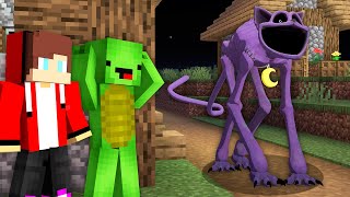 What if Scary Monster Cat vs JJ and Mikeys Security House in MInecraft Maizen [upl. by Dorri965]