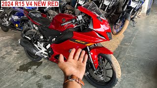 Finally 2024 New Model Yamaha R15 V4 Dark Red Color Detailed Review  On road Price 5 New Updates [upl. by Gayelord450]