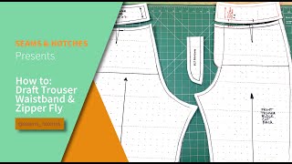 DIY HOW TO DRAFT A FEMALE TROUSER WAISTBAND amp ZIPPER FLY BEGINNERS FRIENDLY [upl. by Ayatahs224]