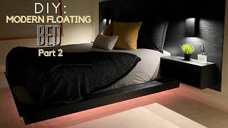 DIY How To Build A Modern Floating BedPart 2 [upl. by Bred]