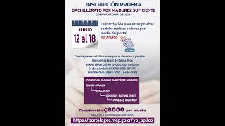 Inscripción pruebas Bachillerato por Madurez 022024 [upl. by Ahseekat]