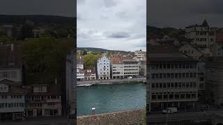 Zurich City Switzerland  Blick vom Lindenhof auf das Limmatquai Zürich  shorts [upl. by Elston]