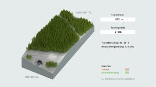 VDE 8 Animation Baufortschritt Tunnel Rehberg [upl. by Salakcin123]