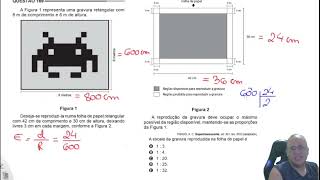 ENEM 20141 Matemática A Figura 1 representa uma gravura retangular com8 m de comprimento e 6 m de a [upl. by Nurse941]