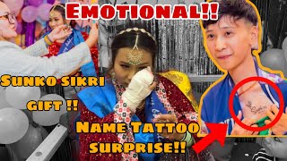 GOLD CHAIN GIFT JETHISASU LAI BIRTHDAY SURPRISE TATTOO SURPRISE DIDA EMOTIONAL [upl. by Stephana610]