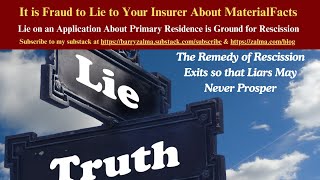 It is Fraud to Lie to Your Insurer About Material Facts [upl. by Notsirb]