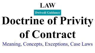 Doctrine of Privity of Contract  Concept Case Laws Exceptions Indian Contract Act  Business Law [upl. by Calle874]